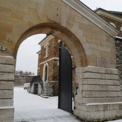 exterior - snowy day gate entrance